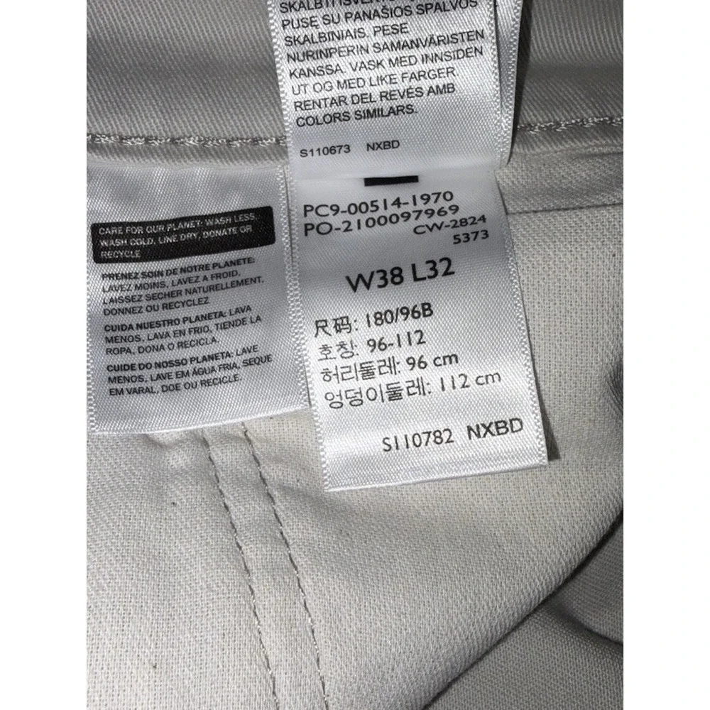 New Levi's 514 Straight Leg Jeans Men 38x32 Beige Stretch Twill Denim Pants